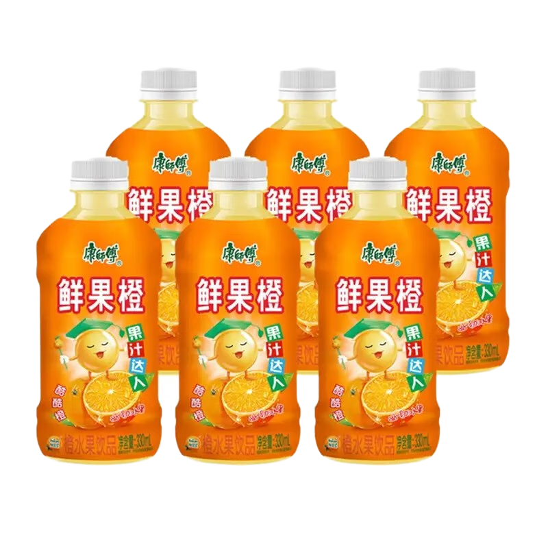 plus会员:康师傅 鲜果橙饮料 330ml* 4瓶 7.82元 - 逛丢