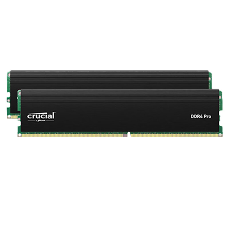 Crucial 英睿达 Pro系列 DDR4 3200MHz 台式机内存 马甲条 黑色 32GB 16GBx2 CP2K16G4DFRA32