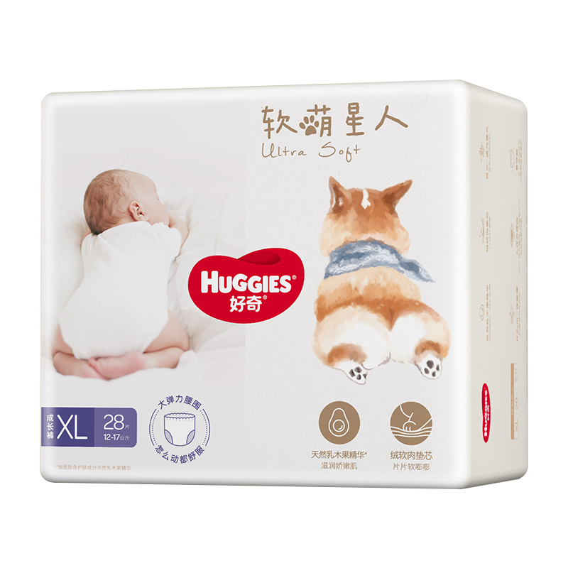 好奇（Huggies） 软萌星人柯基裤成长裤 XL28片（全尺码同价） 179.5元（合35.9