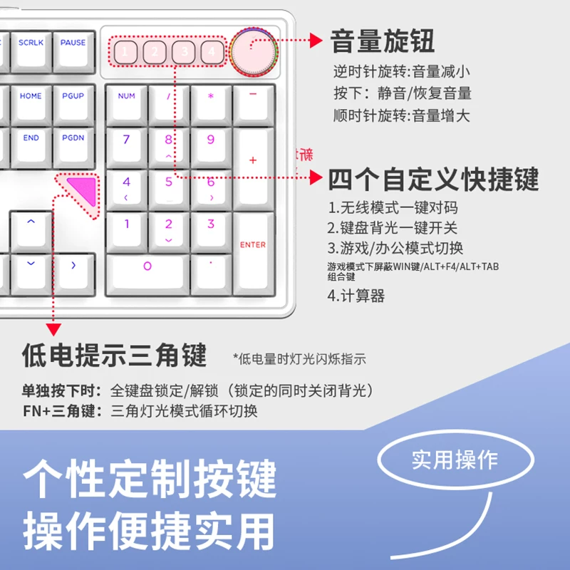 高斯 GS3104TPRO机械键盘无线风信子蓝牙三模游戏电竞办公 219元 - 线报酷