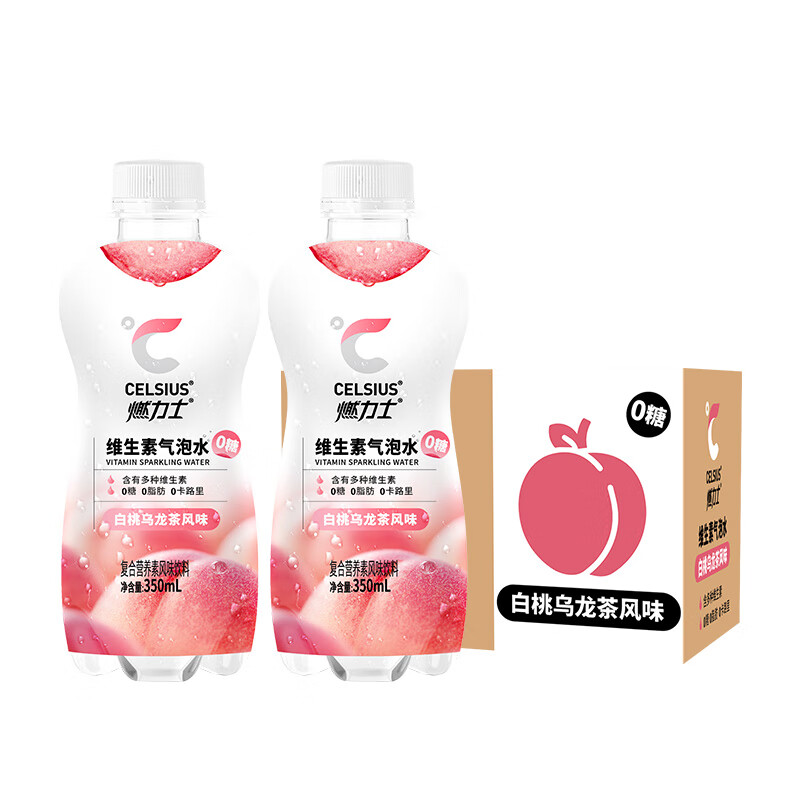 CELSIUS 燃力士 无糖0卡果味气泡水 白桃乌龙茶风味 350ml*12瓶 ￥26.91