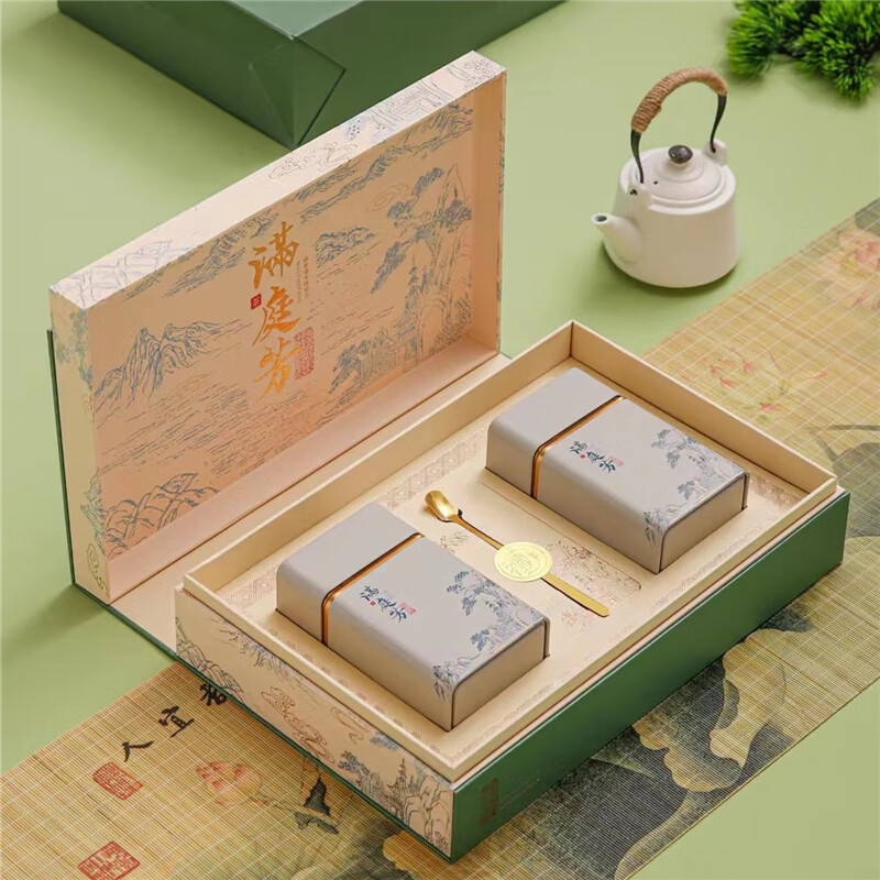 崂卓 2023新茶 崂山绿茶礼盒装浓香250g罐装手工茶叶 山东青岛特产 190.8元（