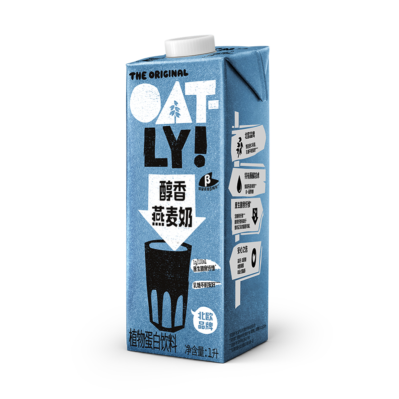 OATLY 噢麦力 醇香燕麦奶早餐奶1L*1植物蛋白饮料0乳糖燕麦饮 15.11元