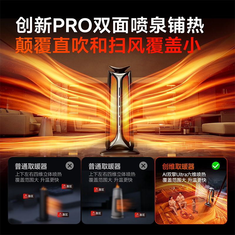 创维 加湿取暖器2026新款智能语音暖风机家用节能省电石墨烯电暖器 598.4元 - 86线报