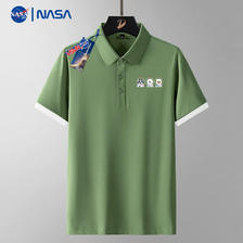 NASA MITOO 男士联名印花短袖POLO衫 绿色 XL 29.9元包邮（需关注店铺）