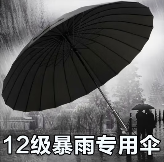 金航木 加大长柄 自动24骨直杆加厚雨伞 29.9元（需用券）