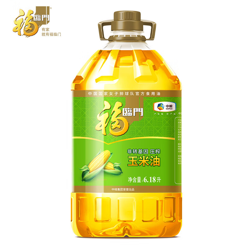 福临门 食用油 非转基因压榨玉米油6.18L 中粮出品 ￥53.1