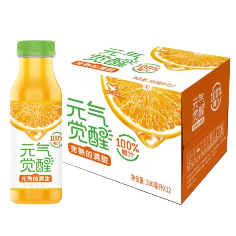 PLUS会员：统一元气觉醒100﹪橙汁300毫*12瓶 66.5元（需领券，合22.17元/件）