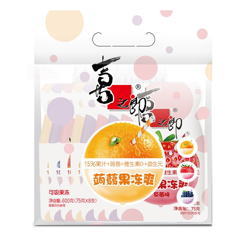 XIZHILANG 喜之郎 蒟蒻果冻爽 可吸果冻组合装 混合口味 600g 18.53元