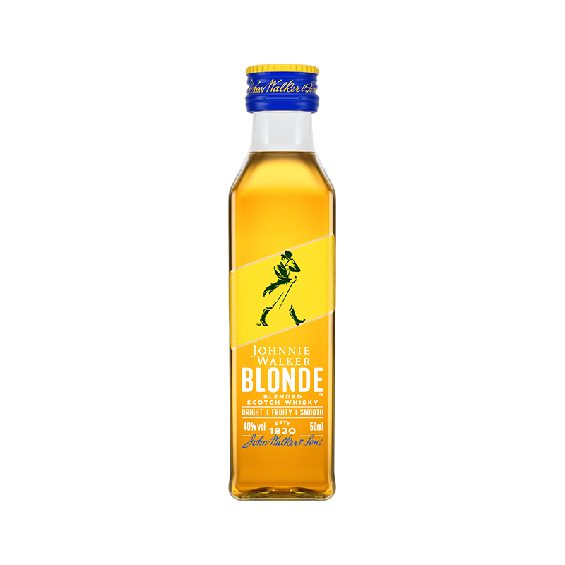 尊尼获加(JOHNNIE WALKER)耀澄Blonde 调和威士忌 便携小酒版 50ml 12.9元(需换购)