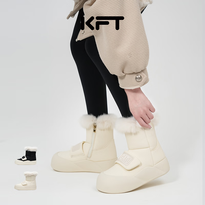 PLUS会员：KFT 女士厚底侧拉链马丁靴 KP241087M 116.05元包邮（双重优惠）