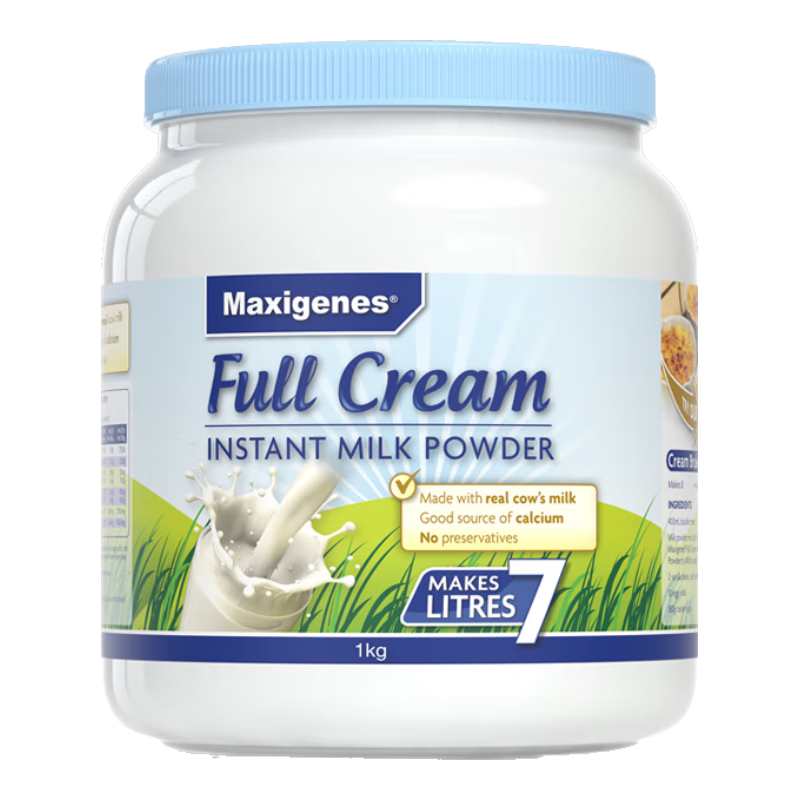 Maxigenes美可卓 蓝胖子全脂牛奶粉 1kg 高钙营养 成人学生成人中老年适用 88.94