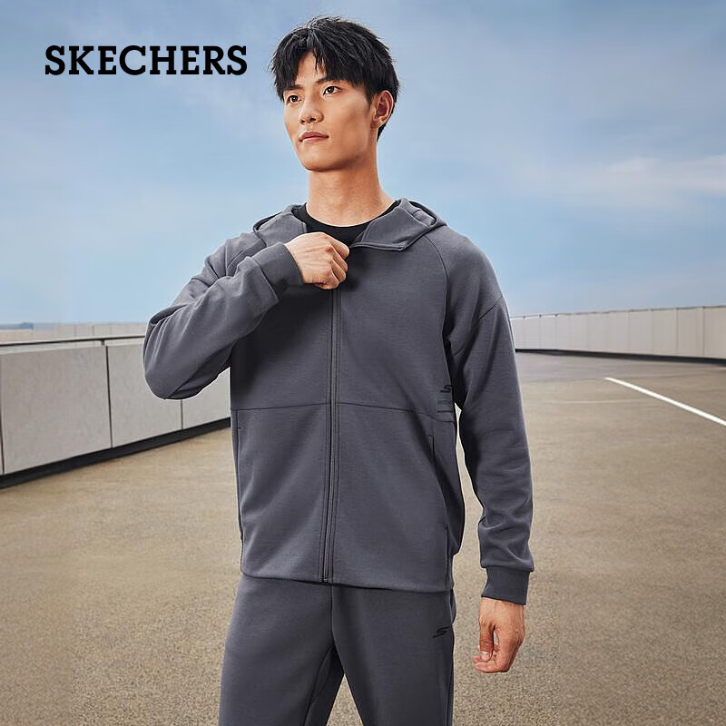 SKECHERS 斯凯奇 男士针织连帽外套 P423M058 215.2元