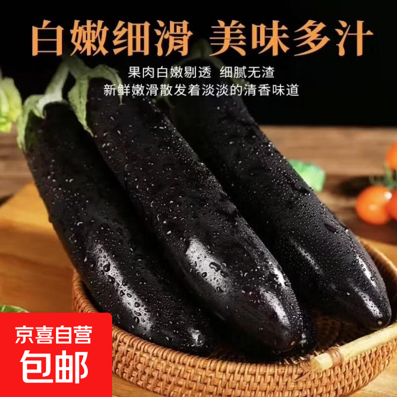 新鲜现摘黑长茄 2000g 带箱 农家直供 4.88元