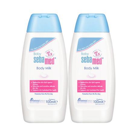 sebamed 施巴 儿童身体乳婴儿宝宝润肤乳组合装面霜润肤霜100ml*2德国原装进口