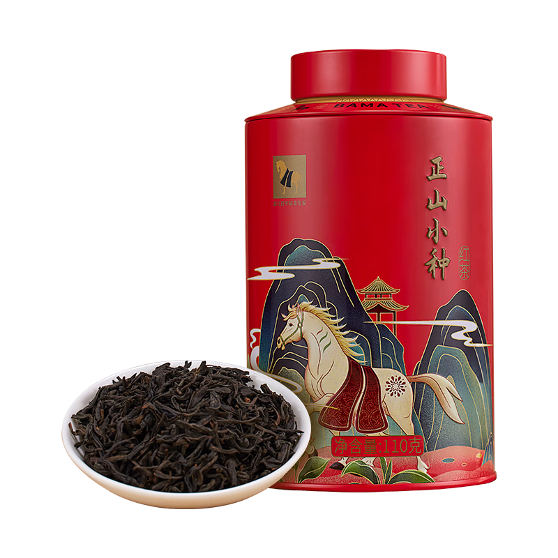 PLUS会员：八马茶业 武夷山红茶 正山小种 欢腾 茶叶 罐装 110g*2件 70.02元（合35.01元/件）（买一赠一）