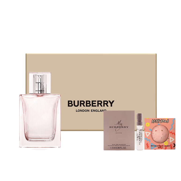 移动端、京东百亿补贴：BURBERRY 博柏利 红粉恋歌女士淡香水 EDT 礼盒装 30ml 3