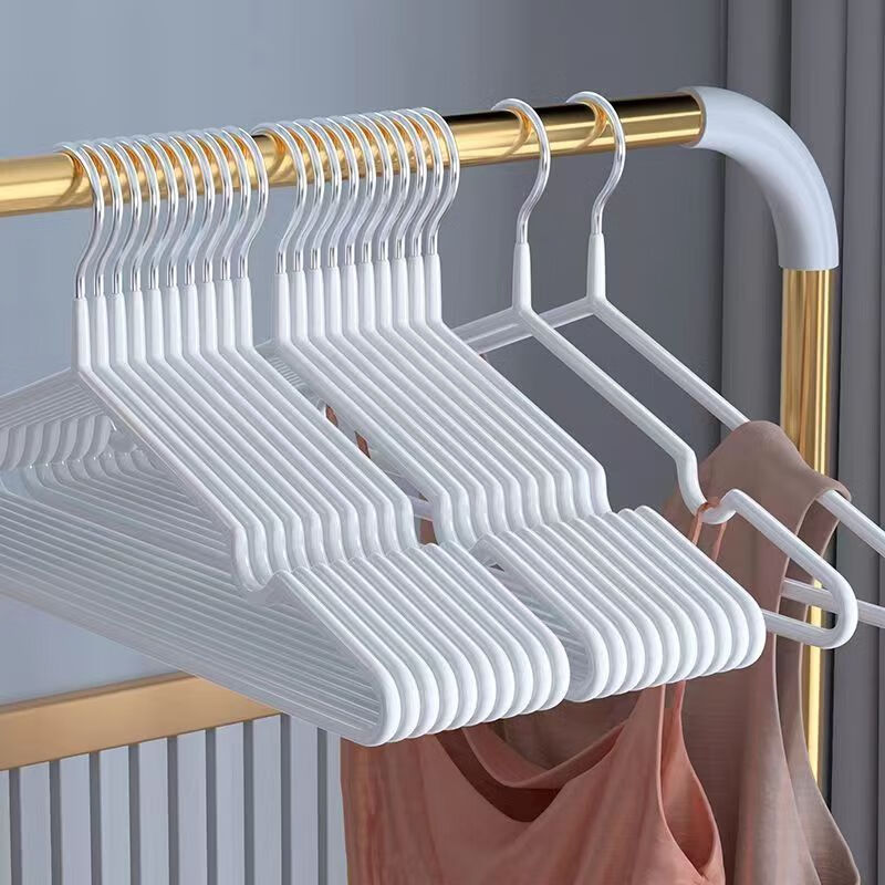 魅洁 30支浸塑衣架无痕防滑加粗耐用家用挂衣成人宿舍架子晾晒晾衣服 奶油
