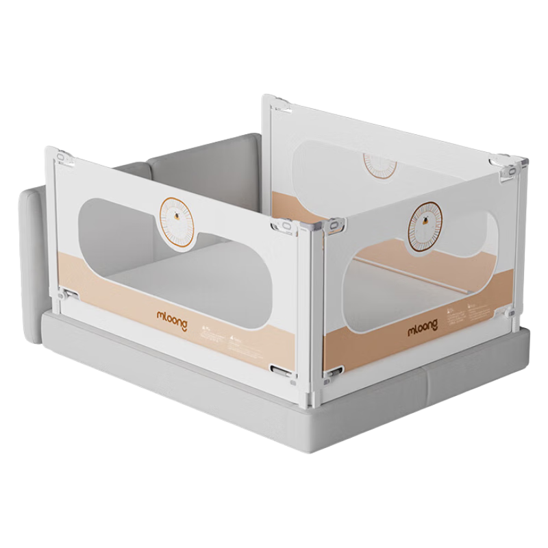 PLUS会员：曼龙 一面可升降拼接软包床围栏 1.8m 单面装 莫奈灰1.8m 257.01元包