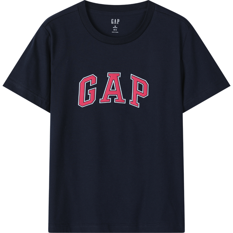 PLUS会员：Gap 盖璞 LOGO简约圆领撞色印花纯棉短袖T恤 402168上衣 48.03元包邮（