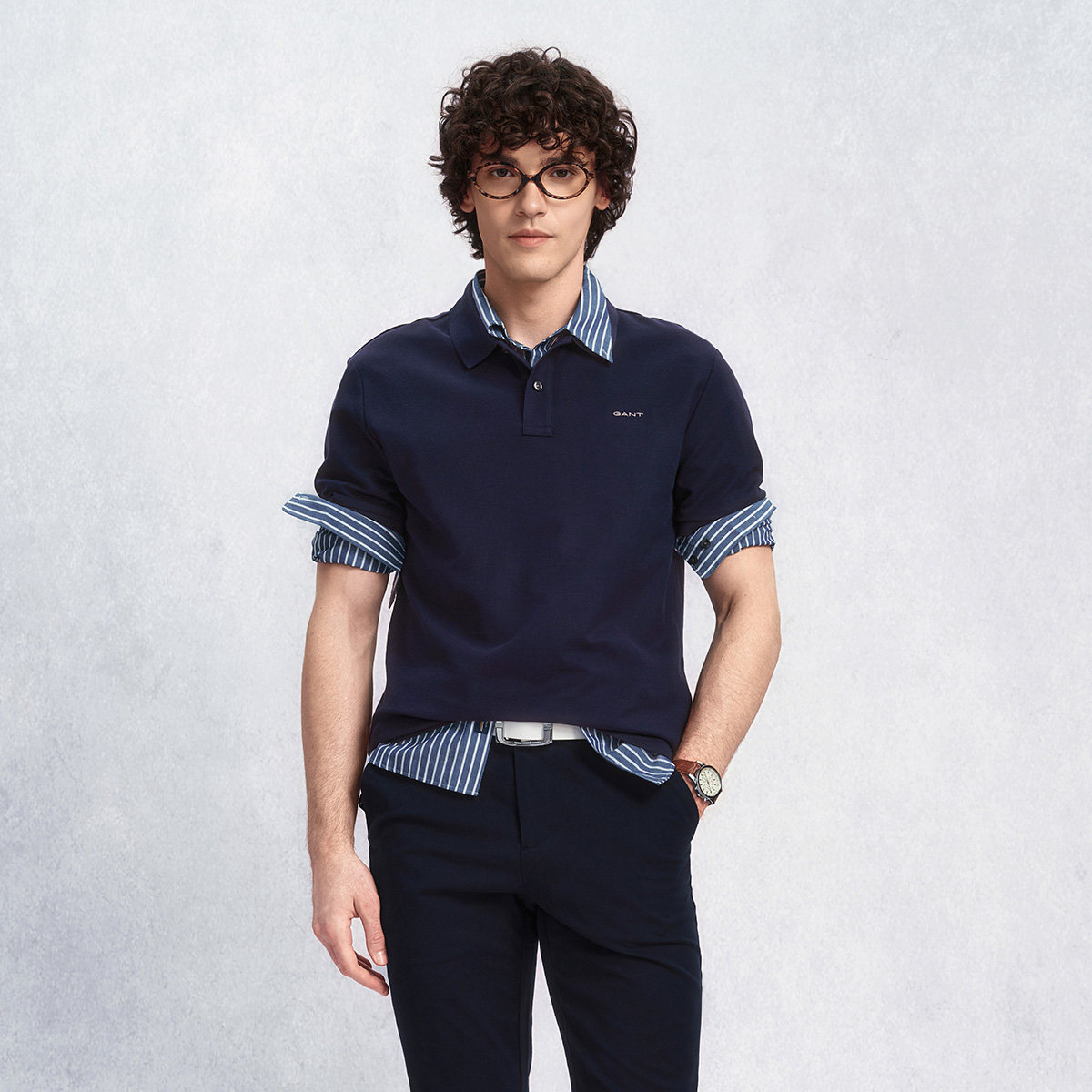 父亲节礼物：GANT 【智性POLO】抑菌液氨六角蜂窝珠地纯棉短袖POLO衫 多色可