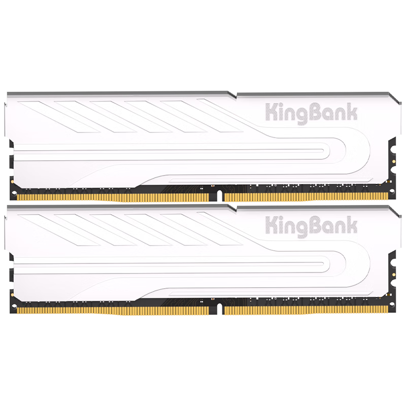 PLUS会员：金百达（KINGBANK）16GB(8GBX2)套装 DDR4 3200 台式机内存条 银爵 C16 204.96