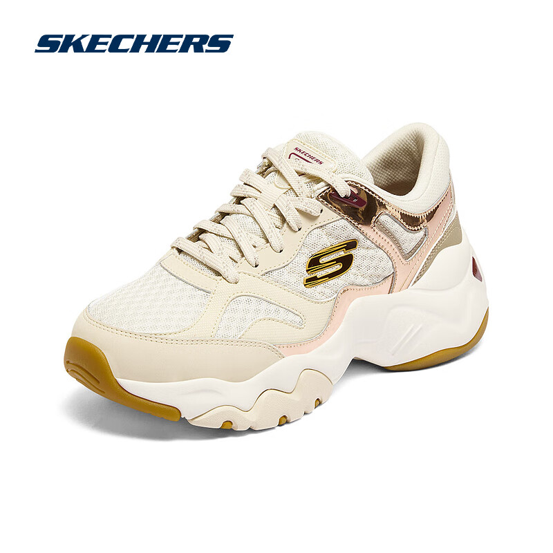 SKECHERS 斯凯奇 秋季新款女鞋透气轻便潮流熊猫鞋子时尚老爹鞋运动复古透气