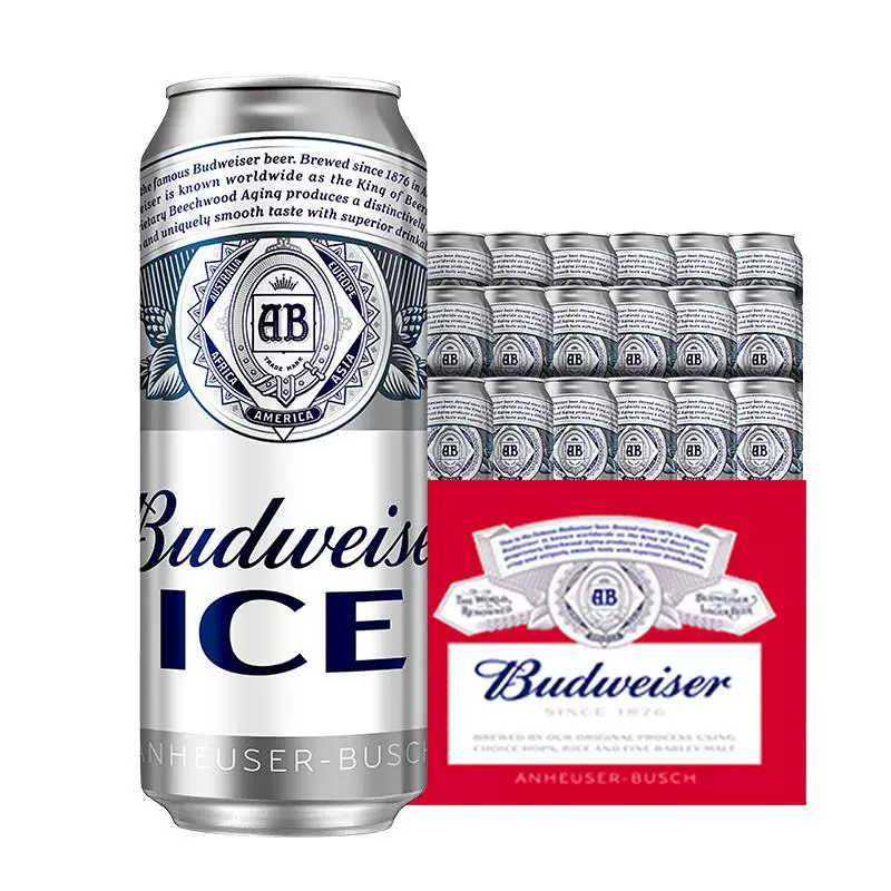 Budweiser 百威 整箱装啤酒 500ml*18听 ￥55