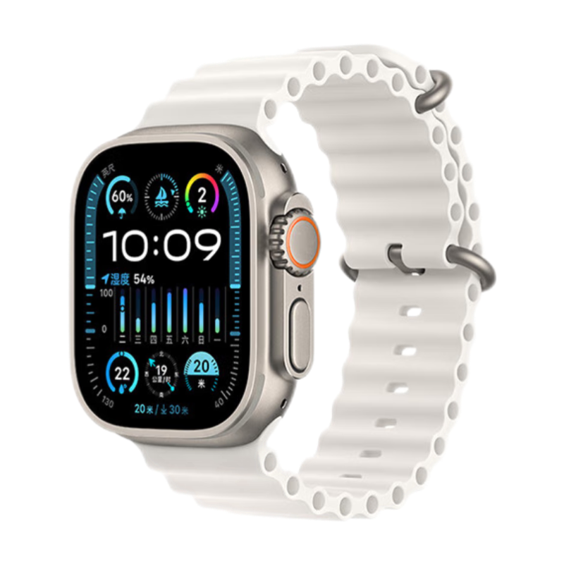 Apple/苹果 Watch Ultra2 智能手表 GPS+蜂窝款 49毫米 钛金属表壳白色海洋表带 健
