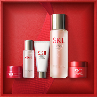 SK-II NO.1神仙水明星礼盒 神仙水75ml+洁面20g+清莹露30ml+大红瓶面霜15g+眼霜2.5g 