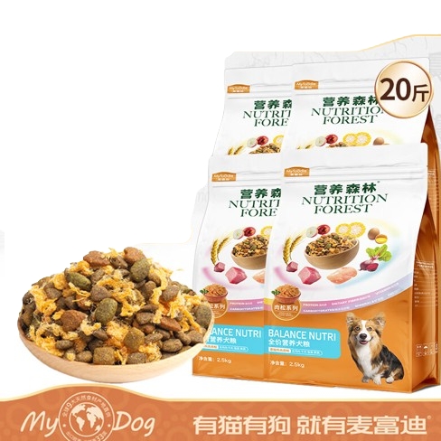 Myfoodie 麦富迪 营养森林肉松犬粮 通用型 10kg 149元