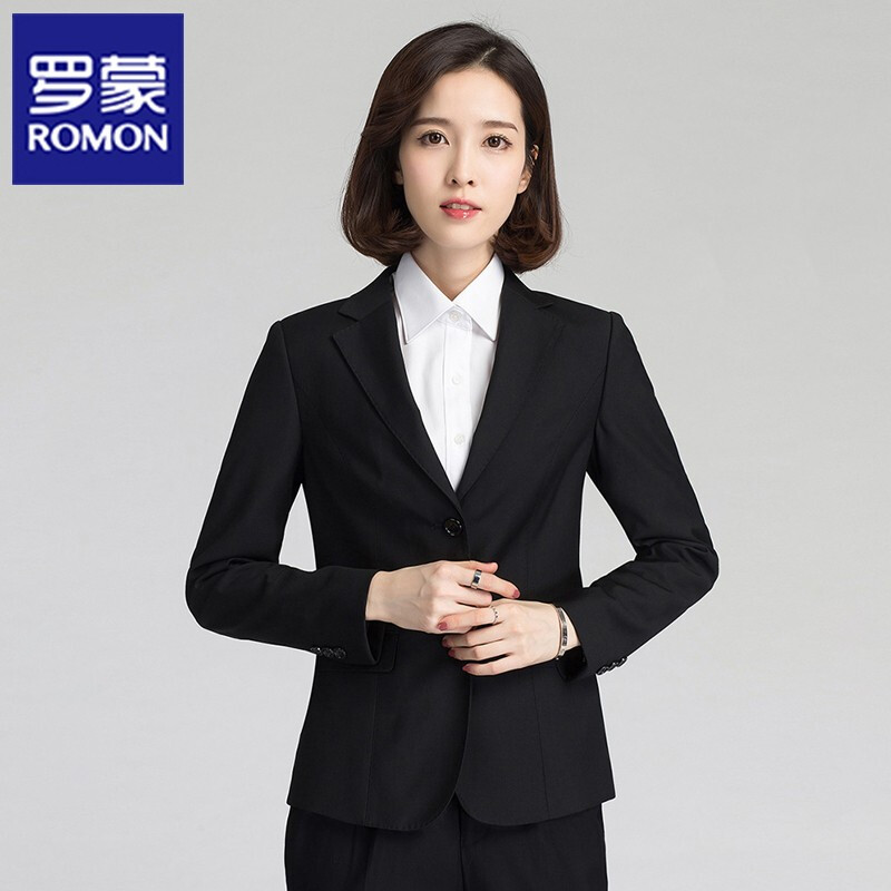 ROMON 罗蒙 西服套装女士职业装韩版修身单西正装商务OL女式面试工作通勤西