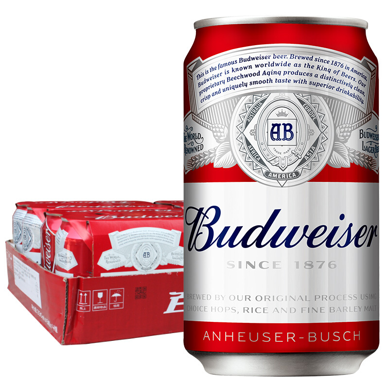 Budweiser 百威 啤酒经典醇正330ml*24罐装 330mL 24罐 整箱装 82.92元（需买3件，需