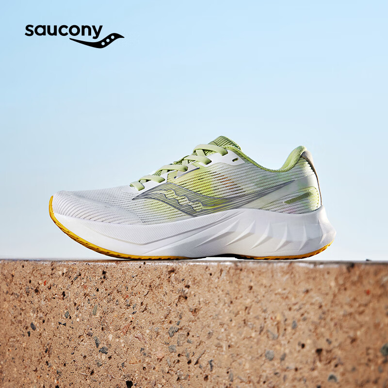 索康尼 saucony 浪潮2代跑鞋女中考体育转用鞋减震训练进阶跑步运动鞋子 白