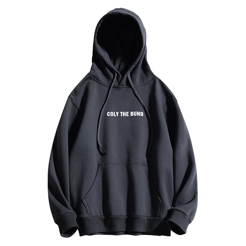 疯庞克 400g重磅纯色加绒连帽卫衣男女秋冬潮牌宽松百搭外套帽衫上衣 12.9元