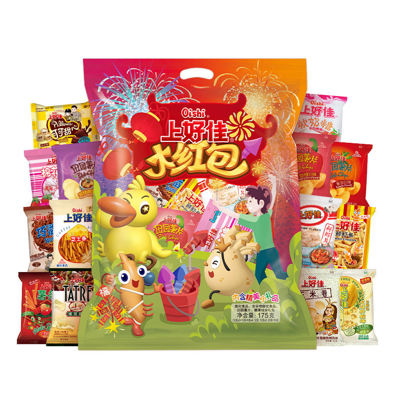 移动端：上好佳 休闲零食组合 175g 大礼包 19.9元（淘金币可抵0.3元起）