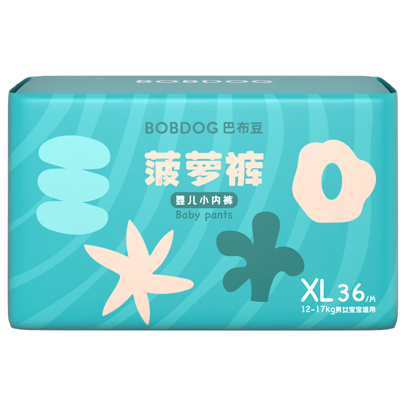 PLUS会员：BoBDoG 巴布豆 菠萝系列 拉拉裤 XL 36片*5件 137.7元包邮，合27.54元/件