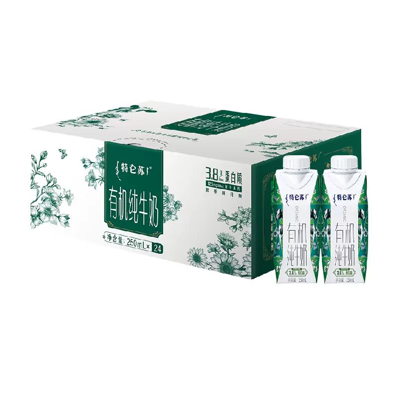 特仑苏 有机纯牛奶梦幻盖 250ml×24包 ￥113.05