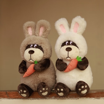 小熊汉斯 兔子毛绒玩具 兔兔 灰色 M 429元包邮（双重优惠）