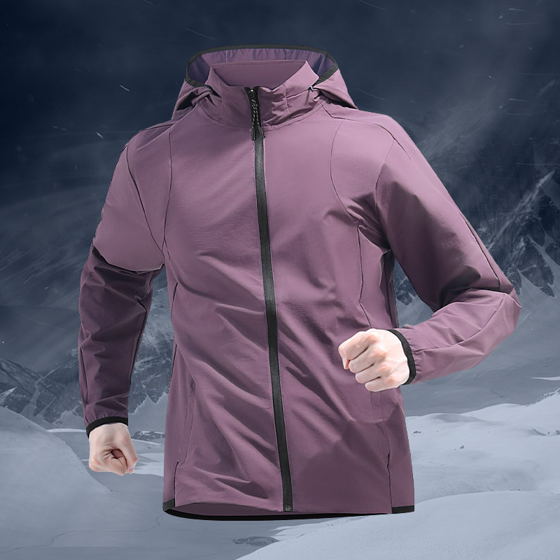 卡梵霖 运动跑步外套男款晨跑健身速干户外连帽骑行可收纳防风风衣外套 89