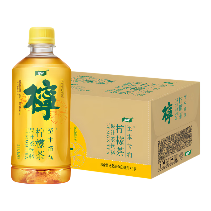 C'estbon 怡宝 至本清润柠檬茶果汁茶饮料450ml×15瓶/箱 34.9元