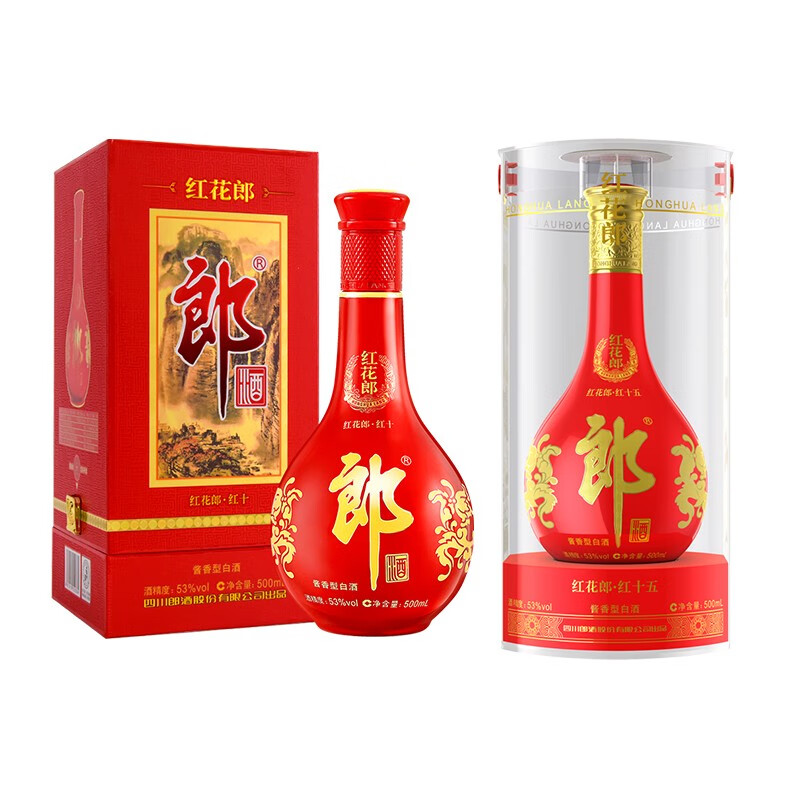 需首购，Plus会员:郎酒 53度酱香型白酒 53度 500mL 2瓶 红15+红10各一瓶 573.41元