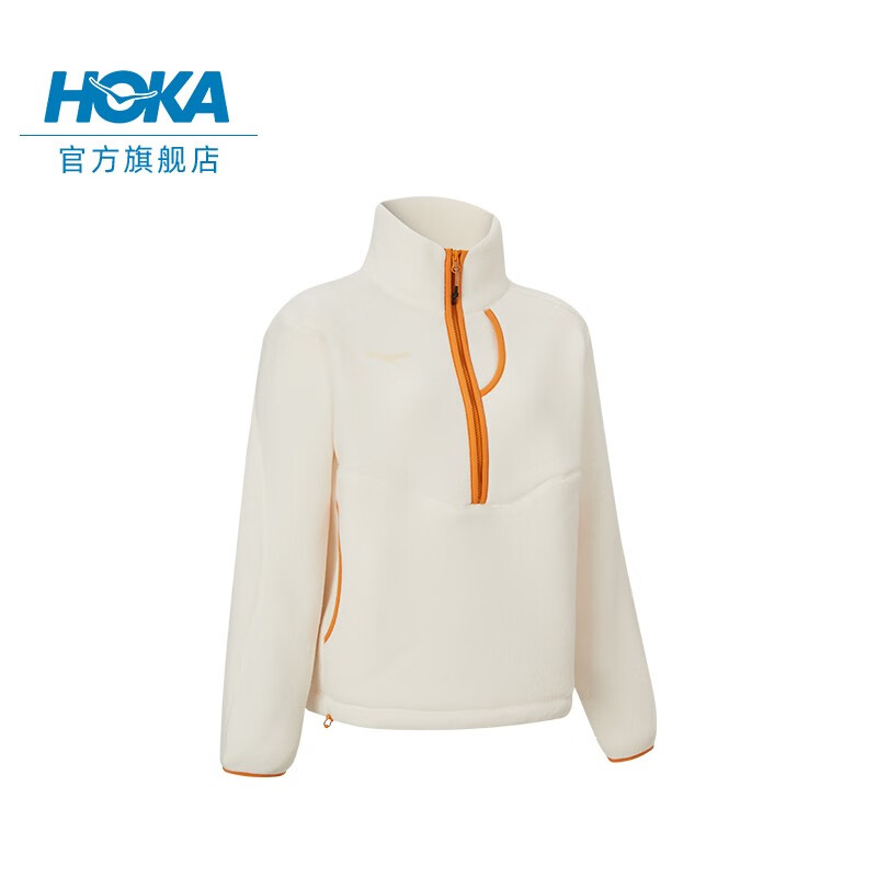 HOKA ONE ONE 女款半拉链抓绒套头衫Ridgetop HZ Fleece保暖时尚 蛋酒色 443.01元（需