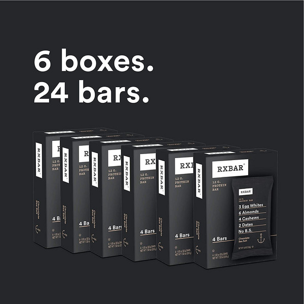 美亚畅销蛋白棒，RXBAR 巧克力海盐味 美味营养蛋白棒52g*24块新低180.15元（可3件95折）