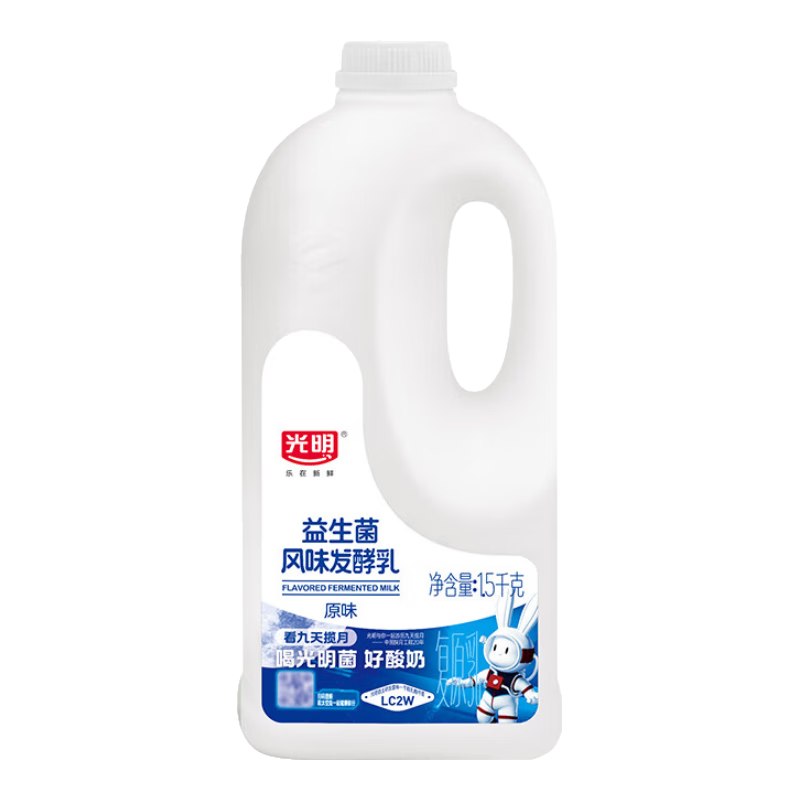 光明 1500g塑料桶装风味酸牛奶 12.78元