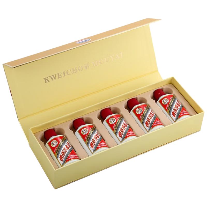 茅台 飞天 金色条盒装 酱香型白酒 53度 50mL*5瓶 820元