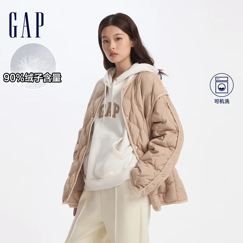 Gap 盖璞 女装撞色设计波浪绗线羽绒服 654995 301.05元（需买2件，需用券）