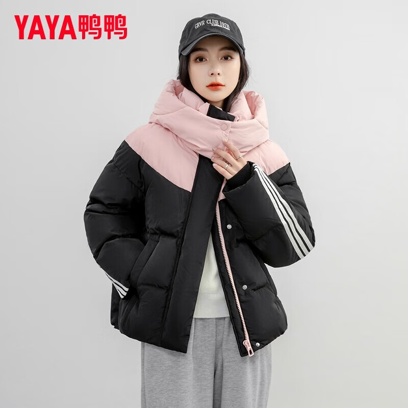 YAYA 反季清仓！女士短款休闲韩版连帽面包服 174元（需用券）