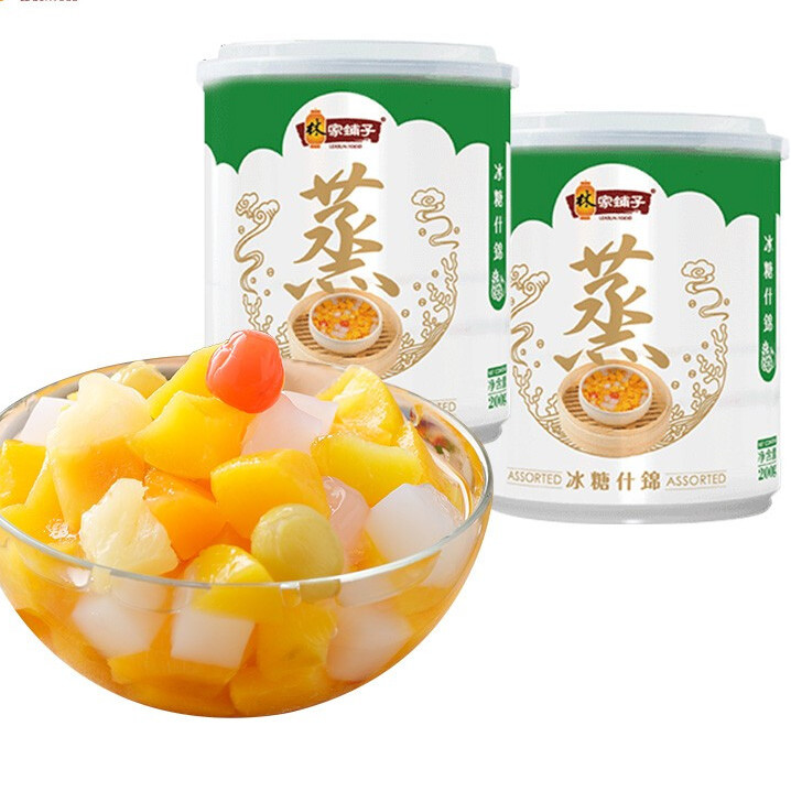 PLUS会员：林家铺子 椰果黄桃混合水果罐头（2椰果+2左右双色） 200g*4罐 6.16