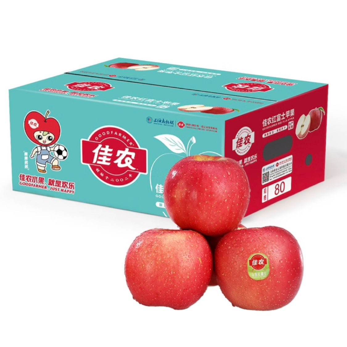 佳农 烟台红富士苹果5kg（单果重190g以上） 59.9元包邮